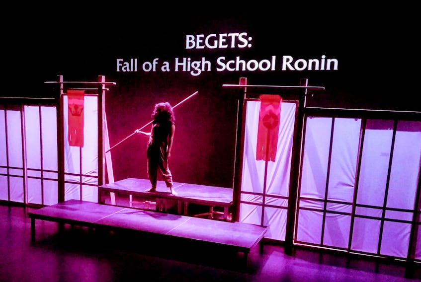 A scene from Mad As Hops Productions’ staging of the play of “Begets: Fall of a High School Ronin” at the LSPU Hall in St. John’s.