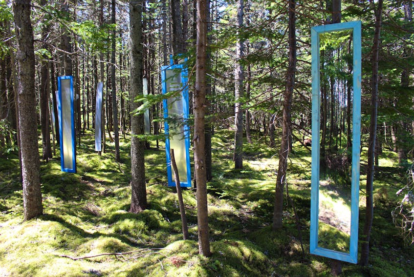 These mirrors, installed at Mount Scio, will be the setting within which a choir will sing a new composition on July 1. — Special to The Telegram