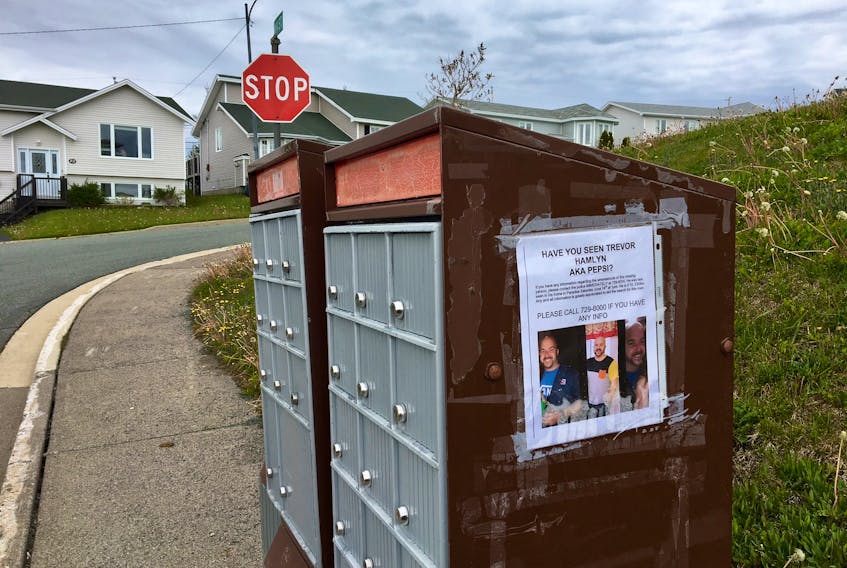 he family of Trevor Hamlyn are doing all they can to try and find him. The Paradise man, who lives on Imogene Crescent, hasn’t been seen since June 16. Posters have been posted all over town, including this one on the mailboxes on the corner of Uganda Crescent and Imogene Crescent.