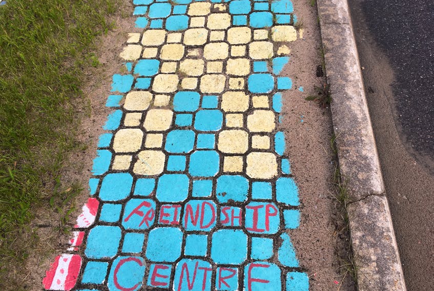 A mosaic, as seen outside of the Labrador Friendship Centre in Happy Valley-Goose Bay in August 2017.