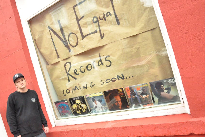 Co-owner Steve Wheeler is seen outside No Equal Records, a new record shop in downtown St. John’s offering albums from jazz, funk and hip hop artists.