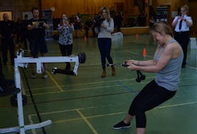 As part of Corrections Week activities in the province, members of the media were invited to participate in a fitness day Wednesday at Her Majesty’s Penitentiary gymnasium where media participants joined in with correctional officers to do the Correctional Officer Physical Aptitude Test (COPAT). The Telegram’s court and justice reporter Tara Bradbury took part, completing the course in a time of 2:42.