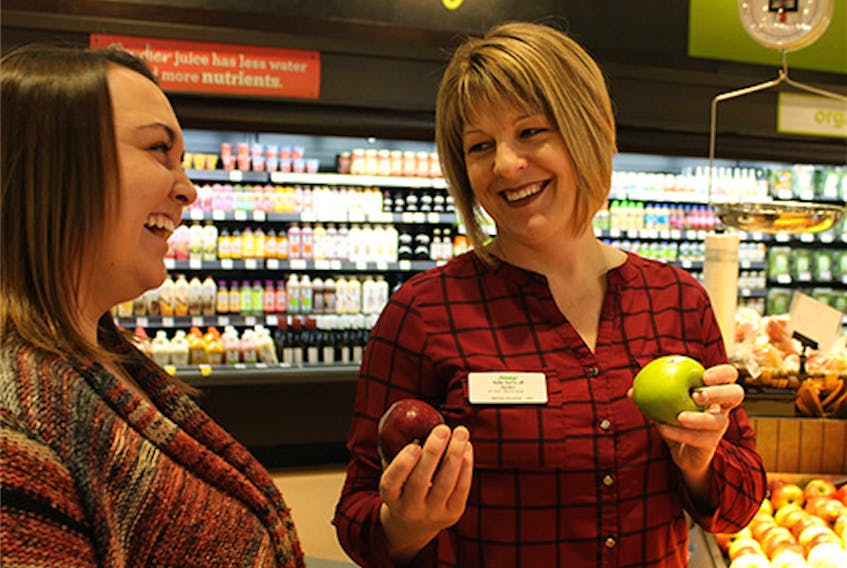 Paradise Sobeys manager Niki Scott (right) is described as a hands-on leader who provides positive coaching and proactive mentoring to support her team members. She has been recognized with an international store managers’ award and the People’s Pick award.