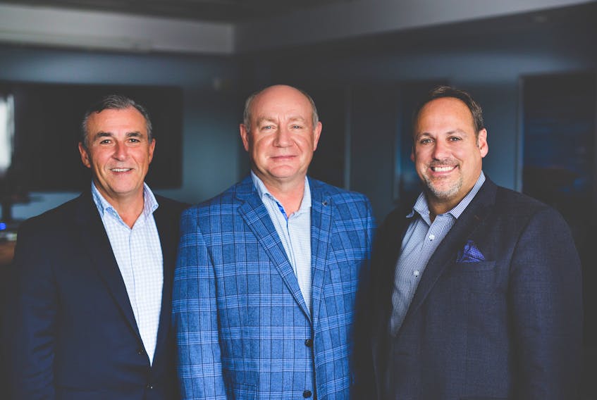 Cal LeGrow’s senior management team includes (from left) president Rod Vatcher, chairman and CEO Jeff LeGrow and Kevin Casey, who was appointed the firm’s newest partner, shareholder and executive vice-president. The company also announced an expansion to the Maritime provinces, starting with an office in Halifax.