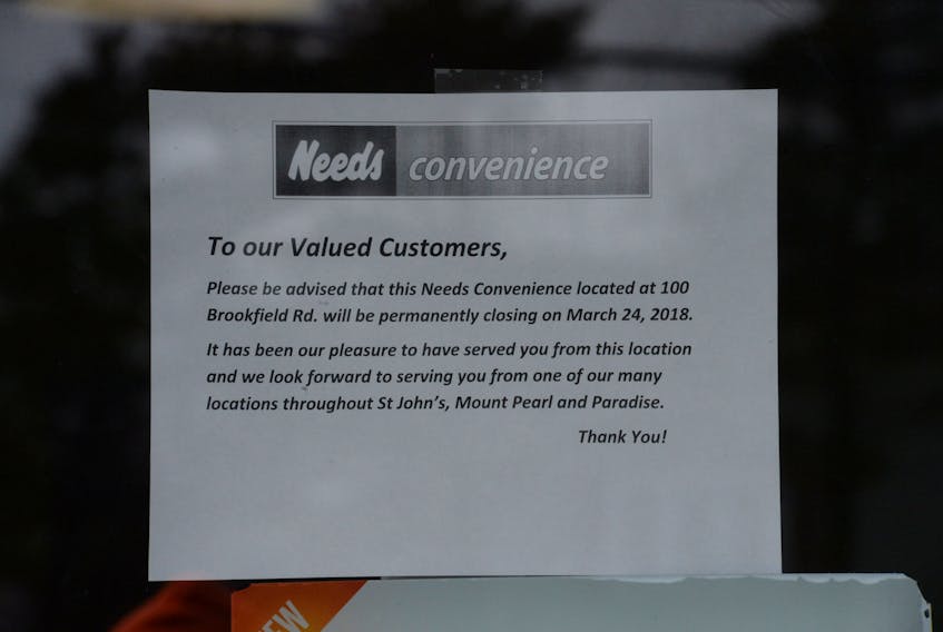 A sign posted at the Needs on Brookfield Road informs customers that the store is permanently closing.