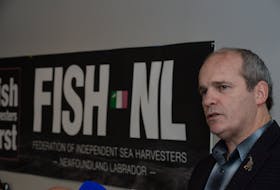 Ryan Cleary, president of the Federation of Independent Sea Harvesters of Newfoundland and Labrador, speaks to reporters in St. John’s Wednesday.