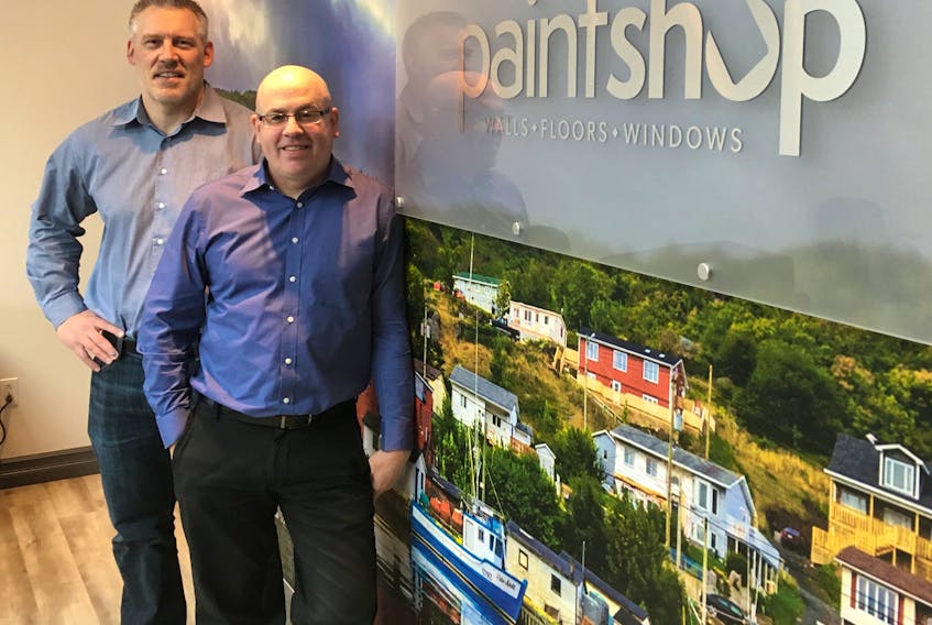 Paint Shop president Bob Payne (left) and vice-president of sales and marketing Rob Simms are a little busier these days now that the company has acquired three new locations in Halifax.