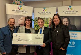 (From left) Brendan Paddick, founder, Angela Crockwell, executive director of Thrive CYN, Dr. Andrew Furey, founder and Alan Doyle, founder of the A Dollar A Day Foundation.
