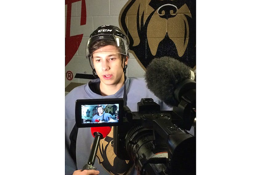 Eighteen-year-old Semyon Der-Arguchintsev of Russia made his first professional playoff start with the Newfoundland Growlers Friday night. Der-Arguchintsev came to Canada to play hockey as a 14-year-old, unable to speak English. Four years later, he’s fluent in the language.