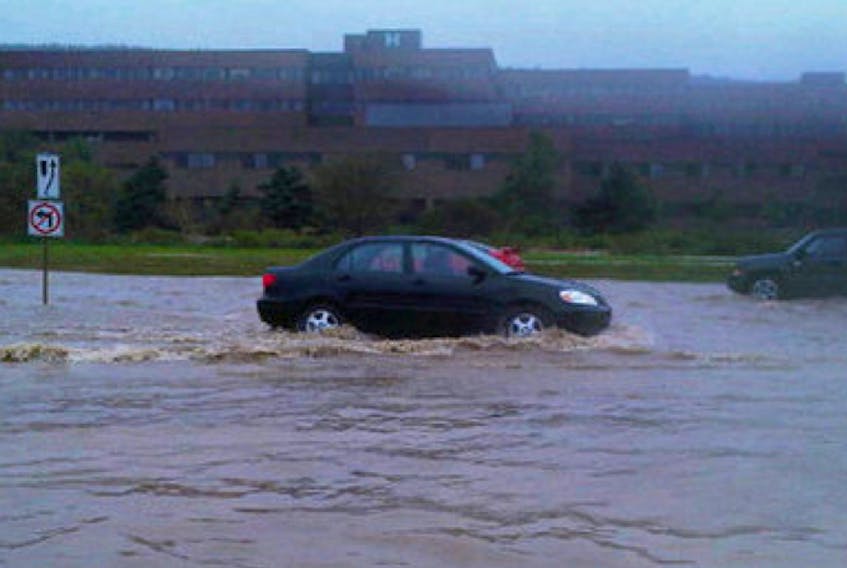 Flooding along Prince Philip Parkway in St. John’s during hurricane Igor in 2010.