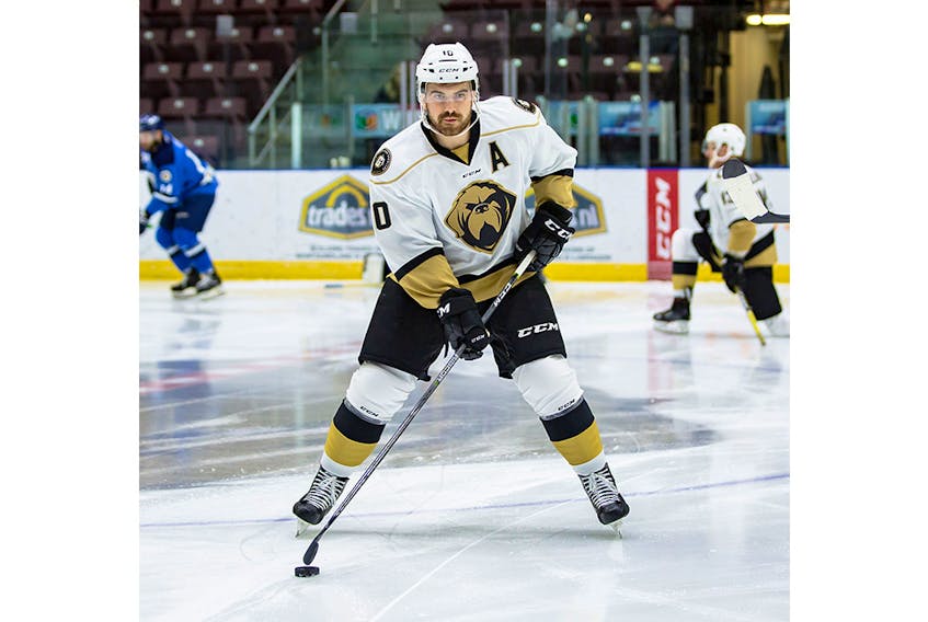 Zach O’Brien, who won a Calder Cup AHL championship with the Manchester Monarchs in 2015, is tied for second place in scoring on the Newfoundland Growlers.