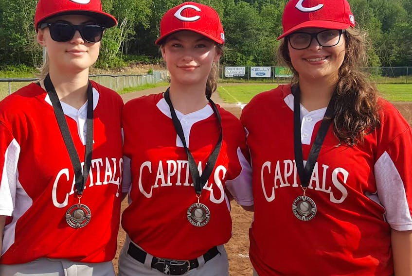 Baseball isn’t just for the boys anymore. Registration numbers for girls’ baseball across the province has been rising dramatically the past number of years. Among the young women who love to play the game are these three from the St. John’s Minor Baseball Association, from left, Megan Bennett, Joelle Vokey and Maddi Healy.