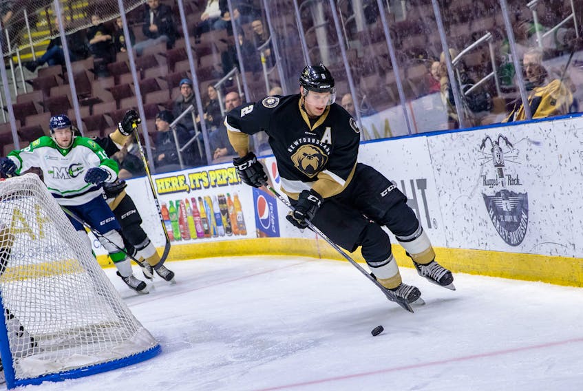 Newfoundland Growlers photo/Jeff Parsons - Adam Pardy, a veteran of 350 NHL games, made an impact in his first two games back on the ice this week, scoring a goal and an assist with a combined plus-4 against the Maine Mariners.