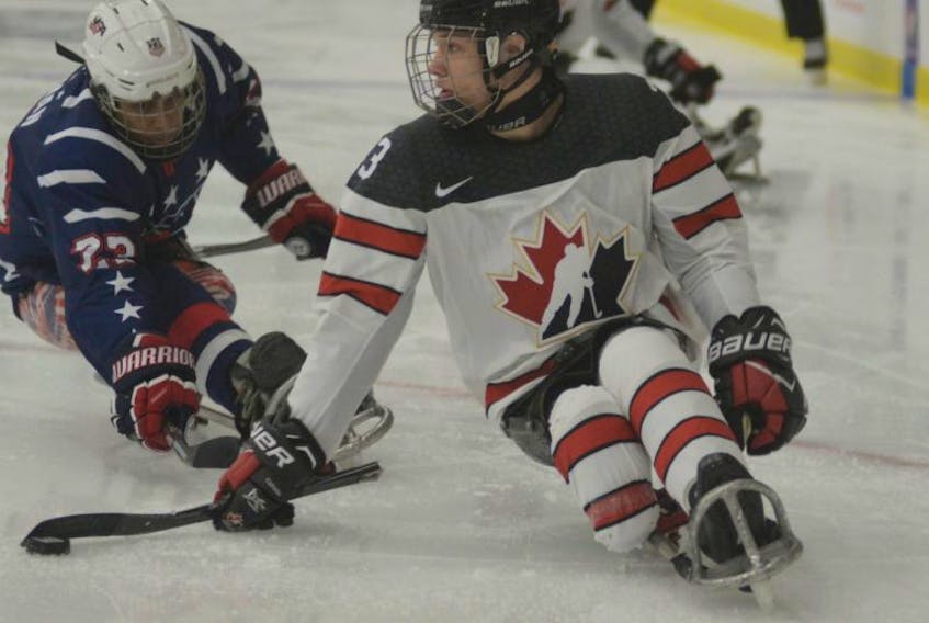 Liam Hickey, shown in this file photo from the World Sledge Hockey Challenge in P.E.I. last fall, is the province’s greatest two-sport star. When he’s not playing on the national sledge team, he’s a member of the Canadian wheelchair basketball team.