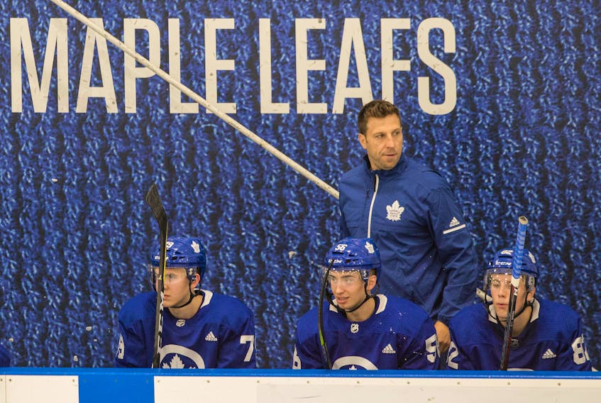 Ryane Clowe, the Newfoundland Growlers coach, is in Toronto working at the Maple Leafs' player development camp.
