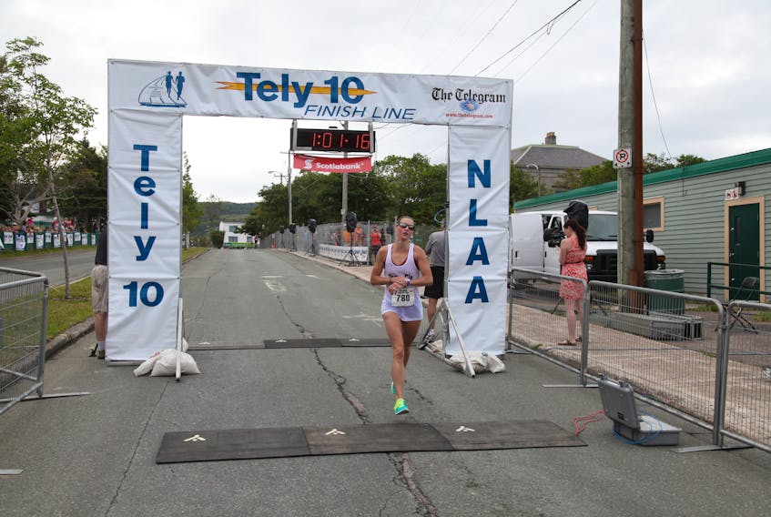 Lisa Collins-Sheppard finished second in the 2013 Tely 10 to winner Lisa Harvey of Calgary. Art Meaney says Collins-Sheppard will finish fourth this year.