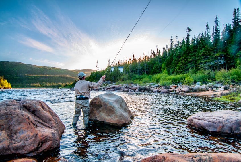 Rod Hale fishing the wild and beautiful Pinware River.