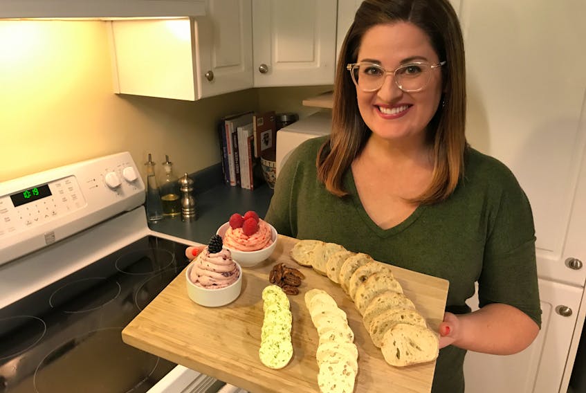 The author set to serve her first batch of flavoured butter. You could almost call it a buttery charcuterie board. — Paul Pickett photo