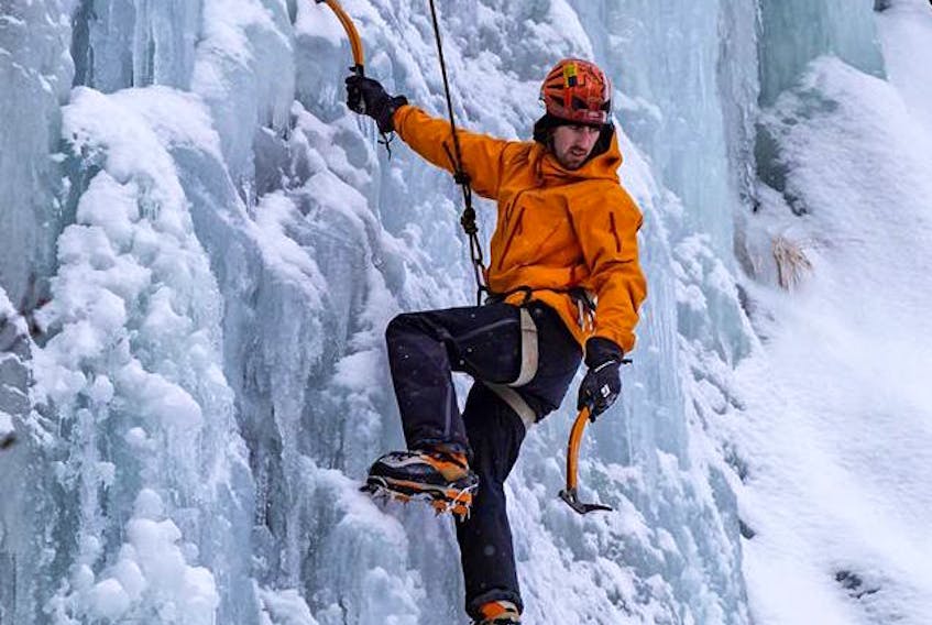 Terry Day of Mount Pearl scales an icefall at Red Head, just north of Flatrock, earlier this winter. Day has been ice climbing for eight years and enjoys the challenge. —Jason A. Edwards Photography