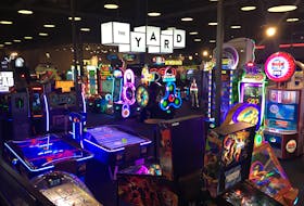 The gaming area at Cineplex's Rec Room in the Avalon Mall is known as The Yard and contains dozens of classic and modern arcade games, all accessed using reloadable radio frequency identification wristbands instead of coins or bills.
