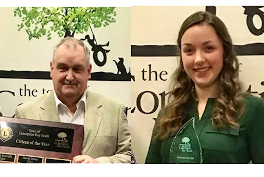 The Town of Conception Bay South has honoured Dr. Adrian Power (left) as the 2017/2018 Citizen of the Year. Emma Jacobs (right) was recognized as the Youth Volunteer of the Year.