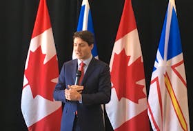 Prime Minister Justin Trudeau speaks at an event in St. John's on Friday. It's his first visit to the province since his apology to survivors of the residential school system late in 2018.