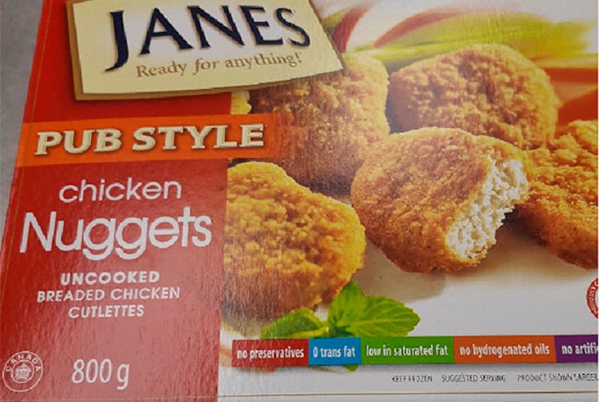 The CFIA issued a recall on Janes brand uncooked pub style chicken nuggets and cutlettes in 800-gram packages with a best before date of Dec. 15, 2019.