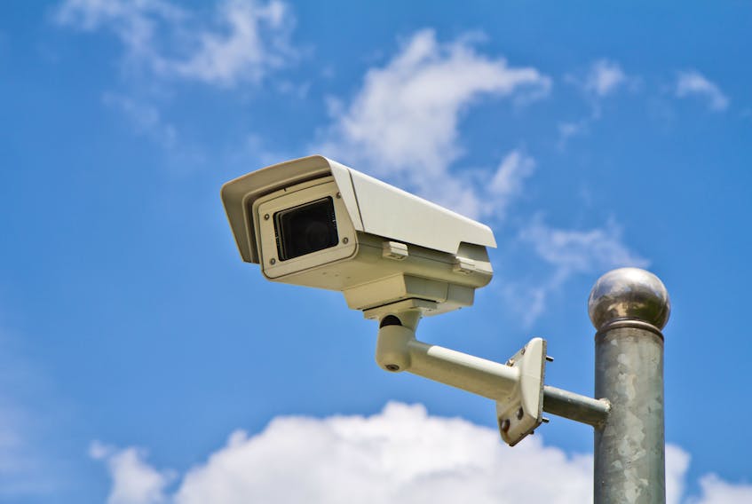 Video surveillance cameras.