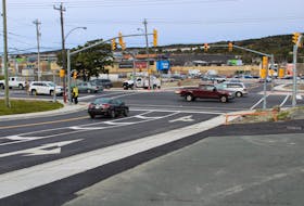 A greatly-anticipated change has come to fruition today as the new intersection of Polina Road and Kenmount Road in front of the Avalon Mall commence operation at 7 a.m. today.  The City of St. John’s made the announcement on its webpage this morning and are urging motorists to proceed through this area with caution as they become accustomed to the new configuration. This area has been a great cause for concern in recent years as motorists trying to gain entry Kenmount Road have been involved in a vast amount of accidents. The addition of this set of lights and making a new entrance to the mall should alleviate that.