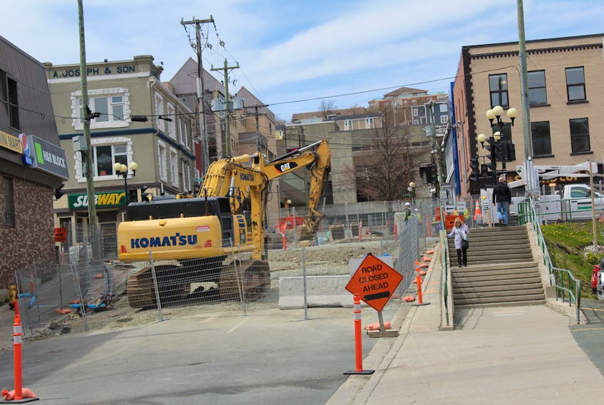 The water and sewer upgrade is a five-year project that will be completed in phases. The current phase is designed to take about three months and involves the area of Water Street between Queen Street and Bishop’s Cove.