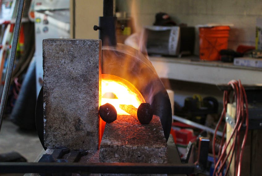 This forge, made by Scot Snook of Broad Cove Blades and Blacksmith in Portugal Cove, is where all the magic of his blacksmithing designs start.