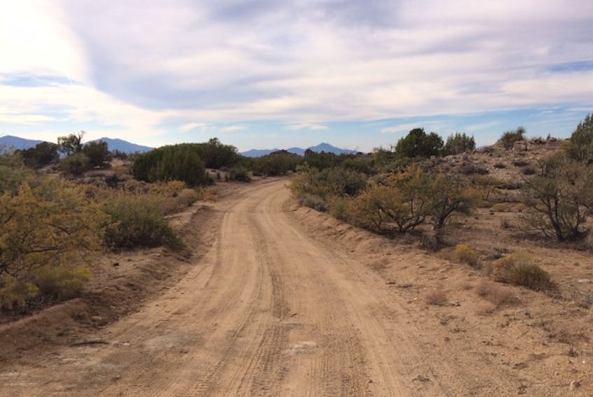 Desert road near Nothing, Arizona.