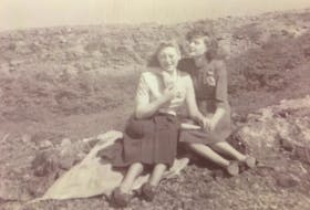 My mom, Vera (Riggs) Frampton (at right) and her best friend and cousin, Joyce Bond, walked across the barrens in their good shoes to get this picture taken in the 1940s. — Frampton family photo
