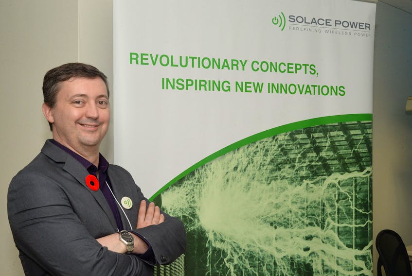 Solace Power founder and president Kris McNeil at the company’s laboratory in Mount Pearl on Tuesday afternoon.