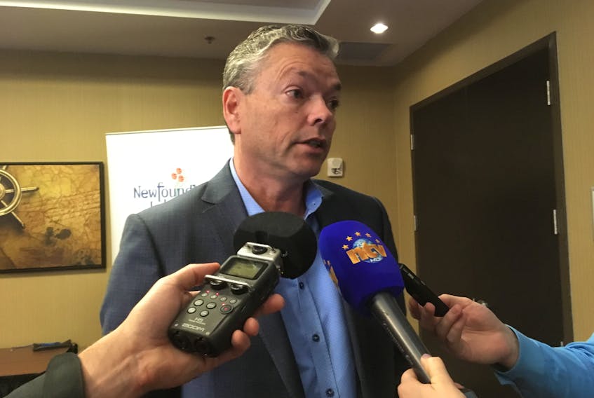 Mark Dobbin speaks with reporters following the release of the Business Innovation Agenda. Dobbin is chair of the new InnovateNL board, tasked with promoting start-up success, entrepreneurship and innovation in business in the province.