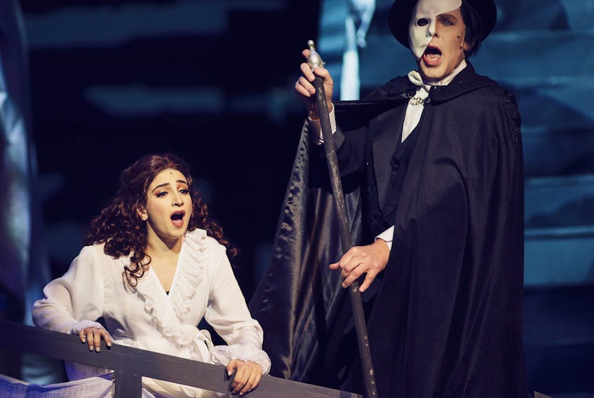 Roger Honeywell as the Phantom of the Opera and Teresa Tucci as Christine Daaé. DAVID HOWELLS PHOTO