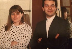 Rick Mercer and me, backstage at the National Arts Centre in Ottawa, 1990. — Kate Malloy photo/The Hill Times