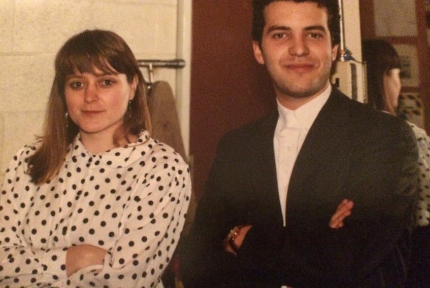 Rick Mercer and me, backstage at the National Arts Centre in Ottawa, 1990. — Kate Malloy photo/The Hill Times