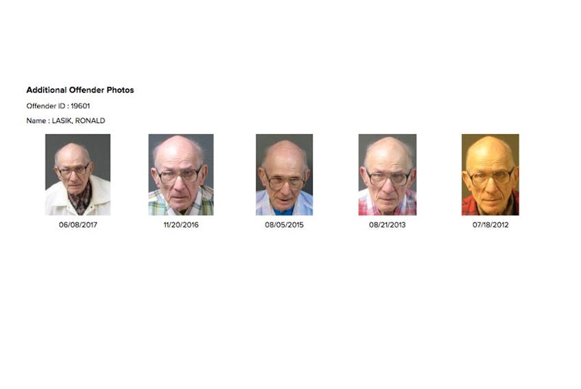 Ronald Lasik in a series of images on the New York State sex offender registry.