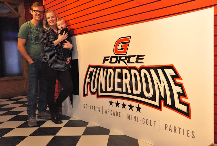 Walter Matena and Kieley Hickey, along with baby Jasper, will open the GForce Funderdome next week.