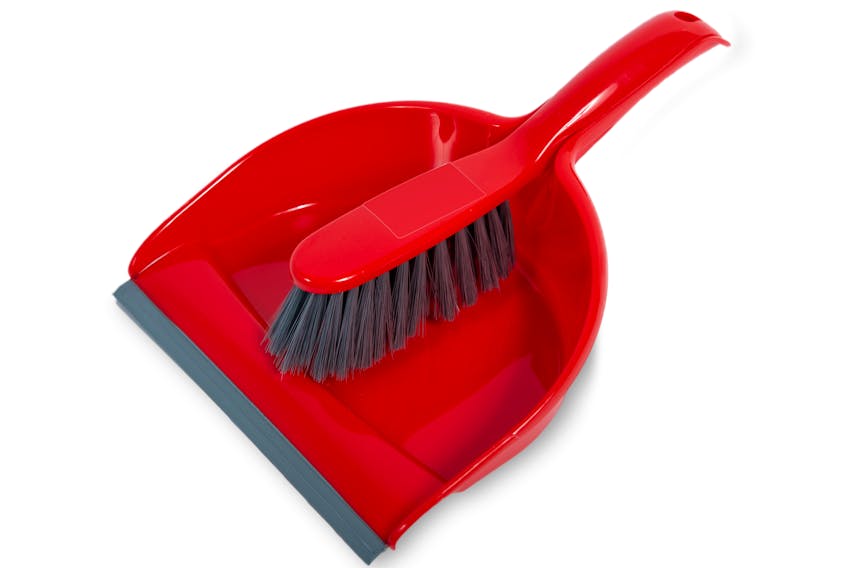 The whereabouts of our red dustpans was a mystery after Friday’s storm. —