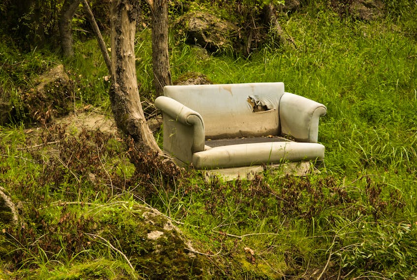 Couches, car parts, coffee makers — people who dump trash in the woods can be pretty indiscriminate. —