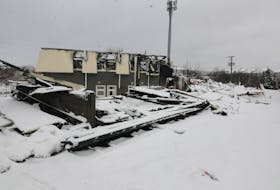 The remains of the Hotel Mount Pearl on Monday.