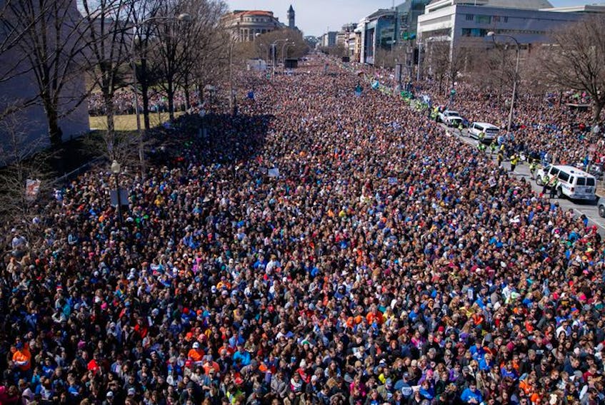 March for Our Lives gun control gathering, Washington, D.C., March 24, 2018. —