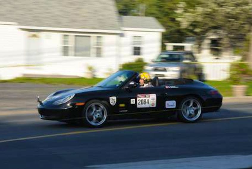 A car travels through Clarenville during a stage of the 2013 Targa Newfoundland race in this file photo.