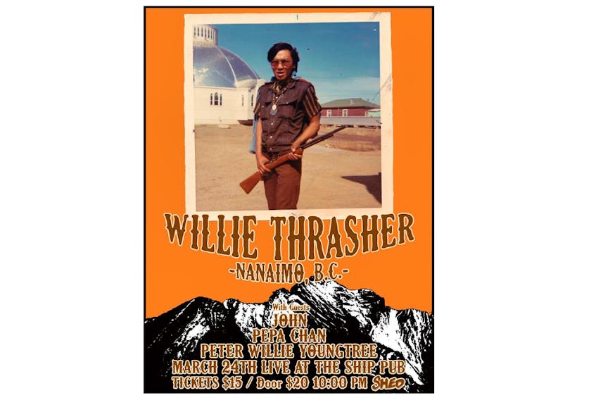 The gig poster for Willie Thrasher’s N.L. debut.