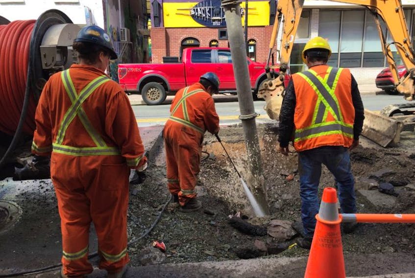 A water main break on Water Street in St. John's could cause problems with outages, water pressure and discoloration. Crews are onsite working and expect it to be fixed by 4 p.m.