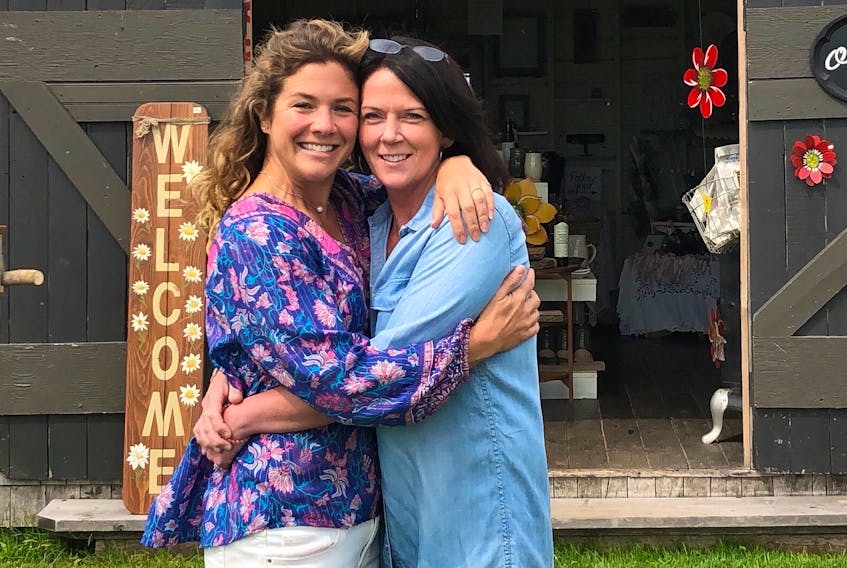 Sophie Grégoire Trudeau, left, made a surprise visit to FOX (Fine Objects Created and Collected) and owner Cheryl MacKinnon in Brackley Beach on Wednesday during her visit to Prince Edward Island this week.