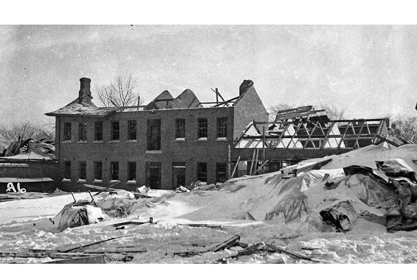 Amateur photographer Jack H. Lusher captured some of the destruction from the 1917 Halifax explosion. Nova Scotia senior archivist Garry Shutlak says the building was located in the Wellington Barracks or dockyard, now both known as Stadacona. ©THE GUARDIAN - Photo special to The Guardian from the estate of Jack H. Lusher.