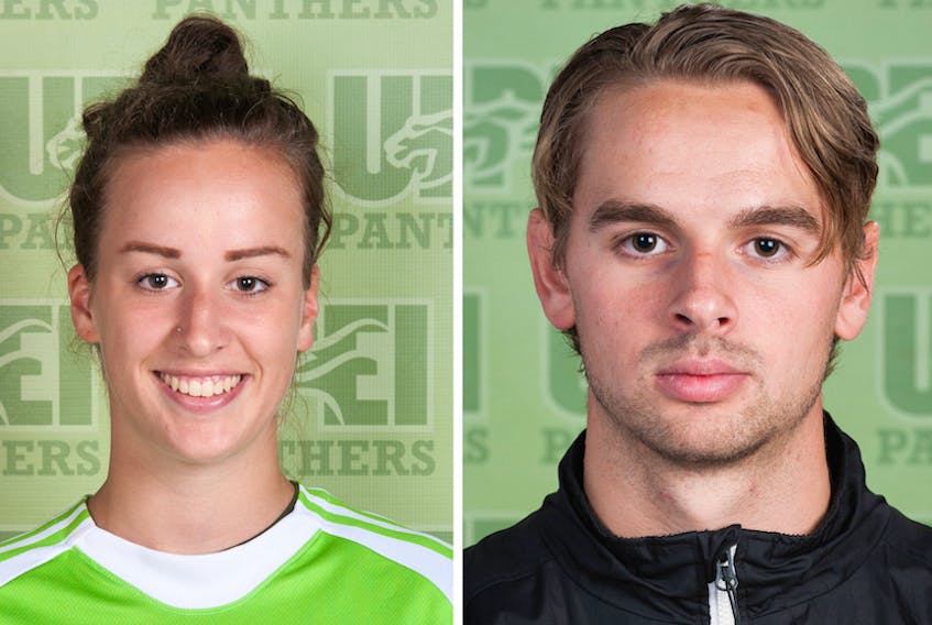 Soccer’s Amanda Stanyer, left, and hockey’s Kameron Kielly are the UPEI Panther Subway female and male athletes of the week for Sept. 24-30.